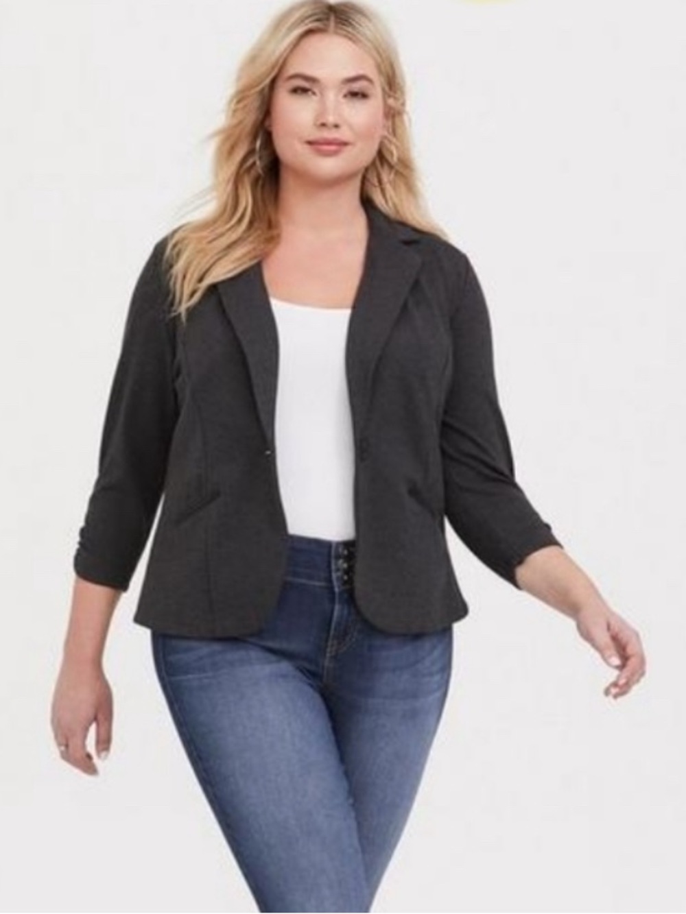 NWOT Torrid Studio Ponte Dark Grey Blazer Size 4 (4X)